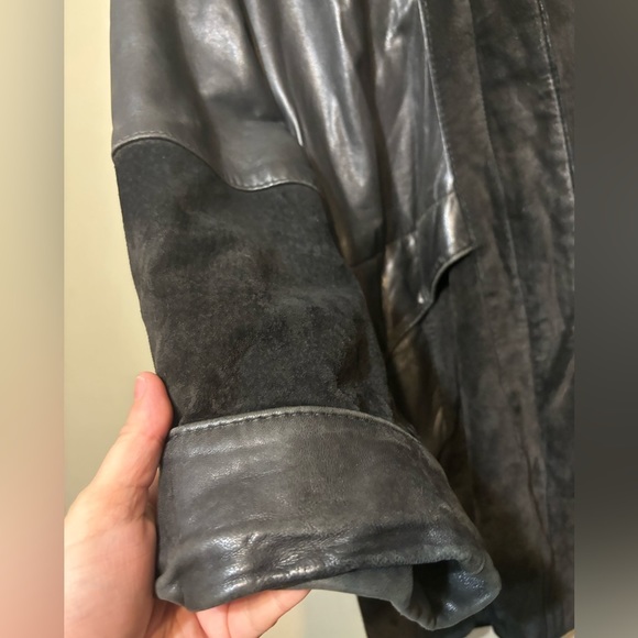 SELECTIONS MONO-POL Vintage 80’s Leather Suede Mixed Fabric jacket - Picture 4 of 8